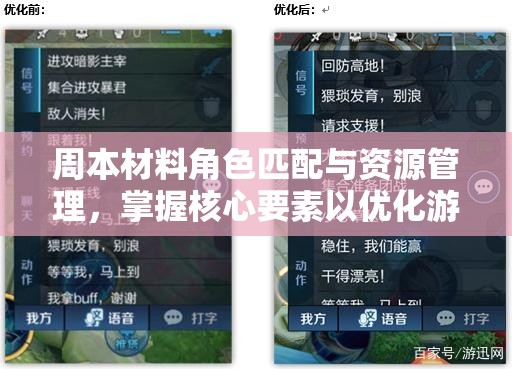 周本材料角色匹配与资源管理,掌握核心要素以优化游戏进程 周本材料角色匹配与资源管理,掌握核心要素以优化游戏进程