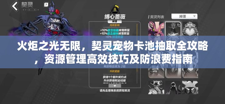 火炬之光无限,契灵宠物卡池抽取全攻略,资源管理高效技巧及防浪费指南 火炬之光无限,契灵宠物卡池抽取全攻略,资源管理高效技巧及防浪费指南