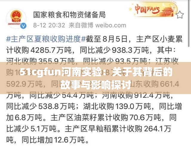 51cgfun河南实验:关于其背后的故事与影响探讨 51cgfun河南实验:关于其背后的故事与影响探讨