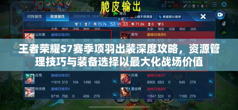 王者荣耀S7赛季项羽出装深度攻略,资源管理技巧与装备选择以最大化战场价值 王者荣耀S7赛季项羽出装深度攻略,资源管理技巧与装备选择以最大化战场价值