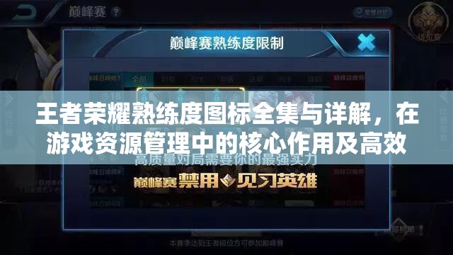 王者荣耀熟练度图标全集与详解,在游戏资源管理中的核心作用及高效运用策略 王者荣耀熟练度图标全集与详解,在游戏资源管理中的核心作用及高效运用策略