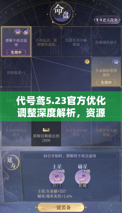 代号鸢5.23官方优化调整深度解析，资源管理新策略，高效利用技巧及避免浪费指南