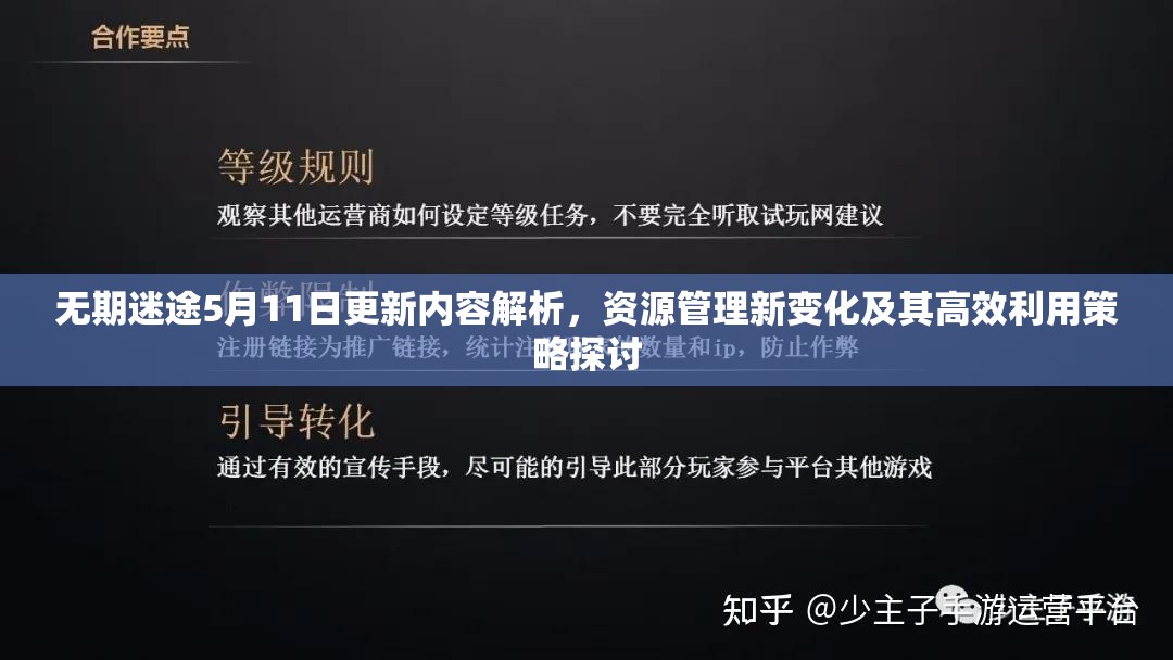 无期迷途5月11日更新内容解析，资源管理新变化及其高效利用策略探讨