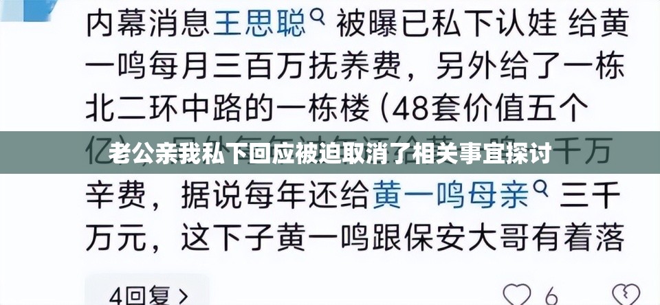 老公亲我私下回应被迫取消了相关事宜探讨