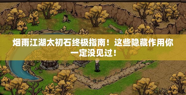 烟雨江湖太初石终极指南！这些隐藏作用你一定没见过！